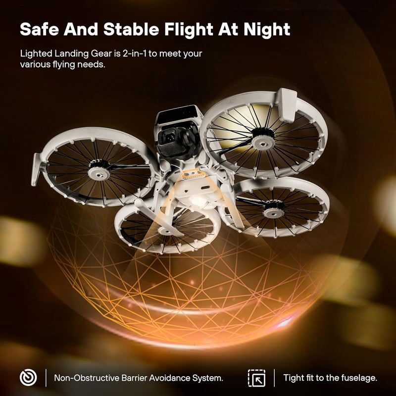 STARTRC جهاز هبوط لطائرة DJI Flip، مجموعة هبوط مضاءة 2 في 1 لملحقات طائرة DJI Flip - Image 4